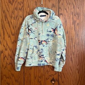 Polo Ralph Lauren XL Tropical Fish Print Fleece Hoodie R.L. Co